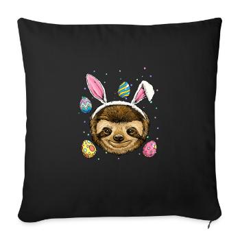 Easter Bunny Sloth Easter Sloth Sloth Lazy Cute Sl - Sofa pillowcase 17,3'' x 17,3'' (45 x 45 cm) - black - Front
