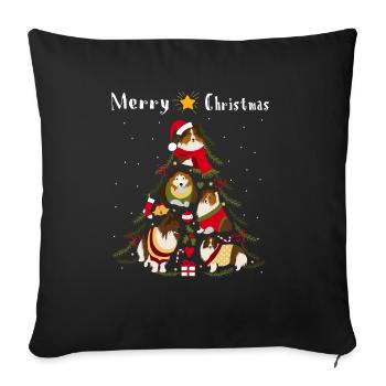 Shetland Sheepdog Sheltie Christmas Tree Dog Wei - Sofa pillowcase 17,3'' x 17,3'' (45 x 45 cm) - black - Front