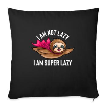 Im Not Lazy I Am Super Lazy Sloth Sloth Lazy Cute - Sofa pillowcase 17,3'' x 17,3'' (45 x 45 cm) - black - Front