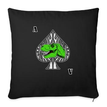 Dinosaur Poker Star Trex Ace of Spades, Skat, - Sofa pillowcase 17,3'' x 17,3'' (45 x 45 cm) - black - Front