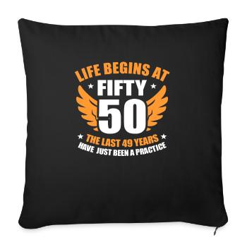50e anniversaire - Housse de coussin décorative 45 x 45 cm - noir - Devant