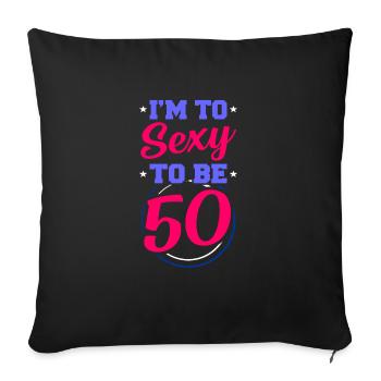 50e anniversaire - Housse de coussin décorative 45 x 45 cm - noir - Devant