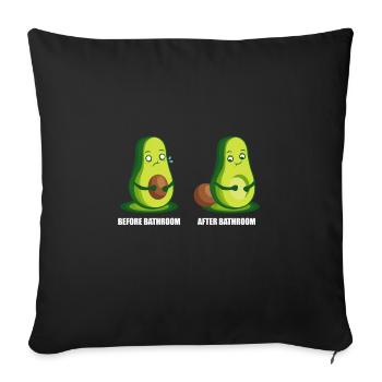 Avant la salle de bain - Après la salle de bain Cadeau végétarien - Housse de coussin décorative 45 x 45 cm - noir - Devant