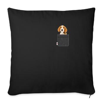 Beagle in pocket funny dog lover - Sofa pillowcase 17,3'' x 17,3'' (45 x 45 cm) - black - Front