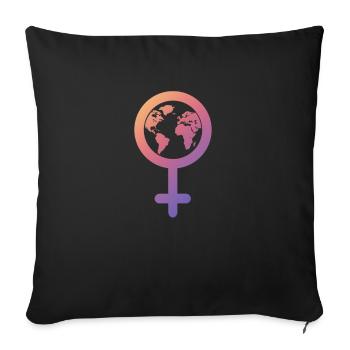 Déclaration de Girl Power sur le féminisme international - Housse de coussin décorative 45 x 45 cm - noir - Devant