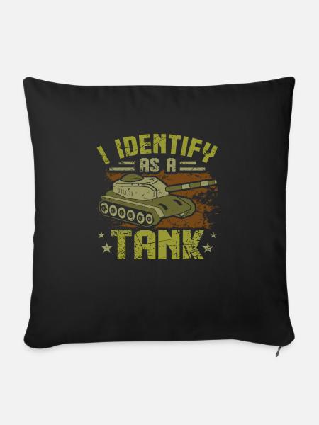 Panzer Tank - Sofakissenbezug 45 x 45 cm - Schwarz