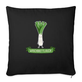 Leek Fitness Pumper Washboard Garlic Gym - Housse de coussin décorative 45 x 45 cm - noir - Devant