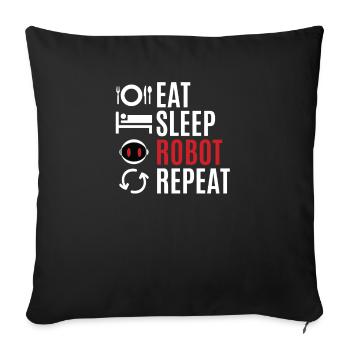 robot - Sofa pillowcase 17,3'' x 17,3'' (45 x 45 cm) - black - Front