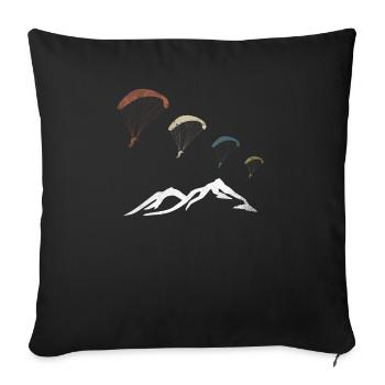 Berg Mountain Paraglider Vintage Retro - Housse de coussin décorative 45 x 45 cm - noir - Devant