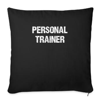 personal trainer - Sofa pillowcase 17,3'' x 17,3'' (45 x 45 cm) - black - Front