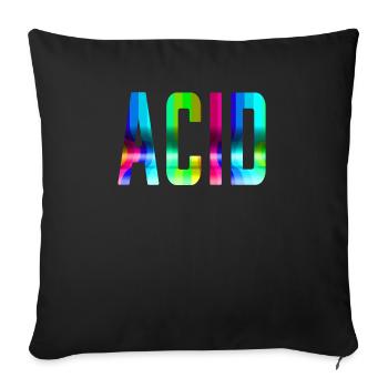 Acid House Techno Raver DJ Festival Party Geschenk - Sofakissenbezug 45 x 45 cm - Schwarz - Vorne