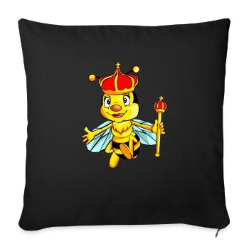 abeille abeille reine reine abeille dessin conception - Housse de coussin décorative 45 x 45 cm - noir - Devant