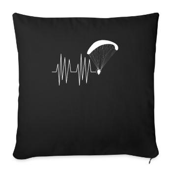Herzschlag Herzlinie Herzfrequenz Motorschirm - Sofakissenbezug 45 x 45 cm - Schwarz - Vorne