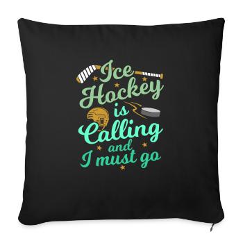 Hockey sur glace - Housse de coussin décorative 45 x 45 cm - noir - Devant