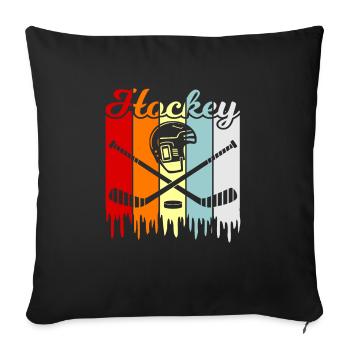 Hockey sur glace - Housse de coussin décorative 45 x 45 cm - noir - Devant