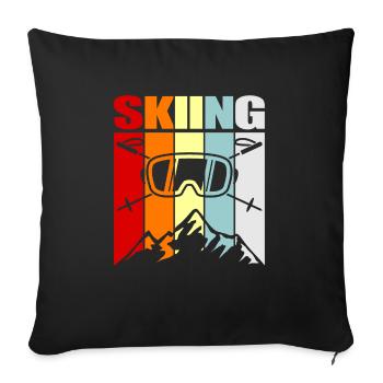 ski - Sofa pillowcase 17,3'' x 17,3'' (45 x 45 cm) - black - Front