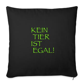 Tierschutz - Sofakissenbezug 45 x 45 cm - Schwarz - Vorne
