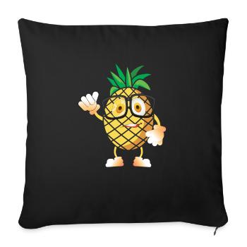 pineapple - Sofa pillowcase 17,3'' x 17,3'' (45 x 45 cm) - black - Front