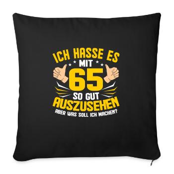 65. Geburtstag - Sofakissenbezug 45 x 45 cm - Schwarz - Vorne