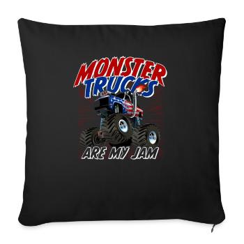Monster Trucks Monstertruck are my Jam - Sofa pillowcase 17,3'' x 17,3'' (45 x 45 cm) - black - Front