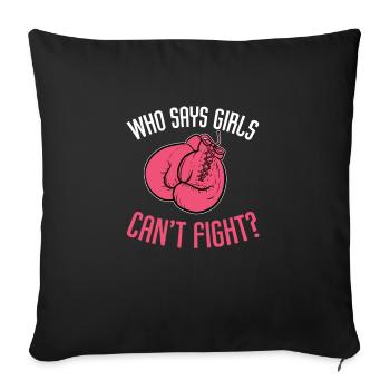Cadeau de soutien aux filles contre le cancer - Housse de coussin décorative 45 x 45 cm - noir - Devant