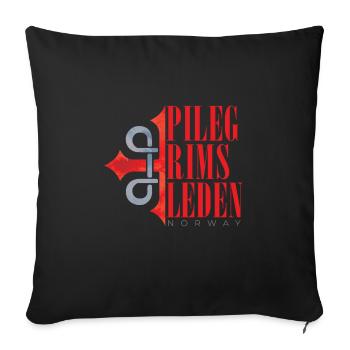 Route de pèlerinage vers la cathédrale de Nidaros - Norvège - Housse de coussin décorative 45 x 45 cm - noir - Devant