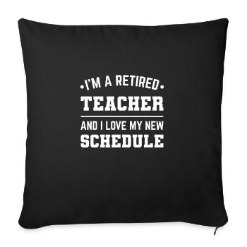 Teacher schedule retired teacher gift - Sofa pillowcase 17,3'' x 17,3'' (45 x 45 cm) - black - Front