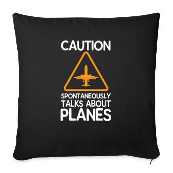 Helicopter airplane zeppelin balloon gift - Sofa pillowcase 17,3'' x 17,3'' (45 x 45 cm) - black - Front