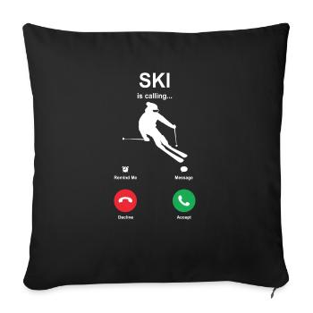 ski - Sofa pillowcase 17,3'' x 17,3'' (45 x 45 cm) - black - Front