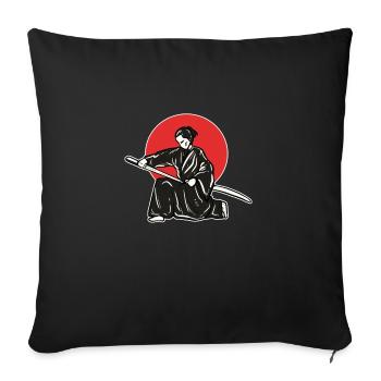 Japan Flag Samurai Japanese military gift - Sofa pillowcase 17,3'' x 17,3'' (45 x 45 cm) - black - Front
