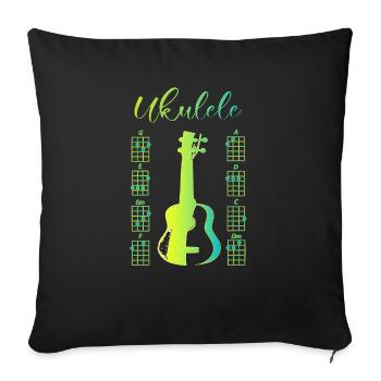 Uku love yellow - Sofa pillowcase 17,3'' x 17,3'' (45 x 45 cm) - black - Front