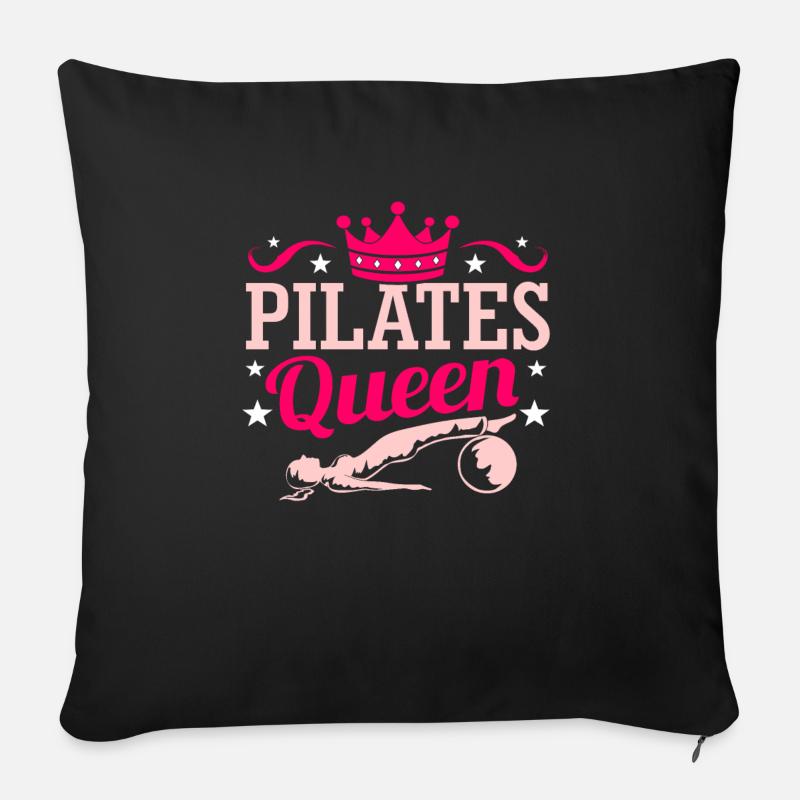 Pilates - Housse de coussin décorative 45 x 45 cm - noir
