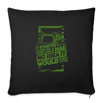 Sewing Sewing Machine Vintage - Sofa pillowcase 17,3'' x 17,3'' (45 x 45 cm) - black - Front