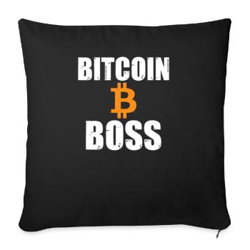 Bitcoin Boss - Sofa pillowcase 17,3'' x 17,3'' (45 x 45 cm) - black - Front