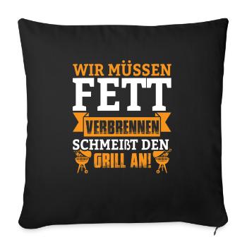 Fett verbrennen - Sofakissenbezug 45 x 45 cm - Schwarz - Vorne