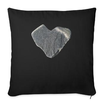 Stone heart stones collector gift - Sofa pillowcase 17,3'' x 17,3'' (45 x 45 cm) - black - Front