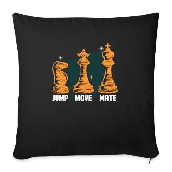 chess - Sofa pillowcase 17,3'' x 17,3'' (45 x 45 cm) - black - Front