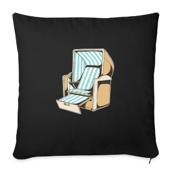Beach chair beach chairs North Sea Baltic beach - Sofa pillowcase 17,3'' x 17,3'' (45 x 45 cm) - black - Front