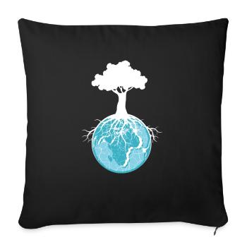 World Tree Roots Environmentalist and nature lover - Sofa pillowcase 17,3'' x 17,3'' (45 x 45 cm) - black - Front