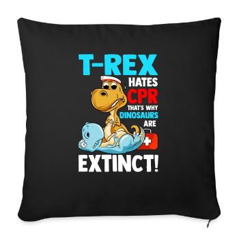 Infirmière hôpital dinosaures drôle - Housse de coussin décorative 45 x 45 cm - noir - Devant