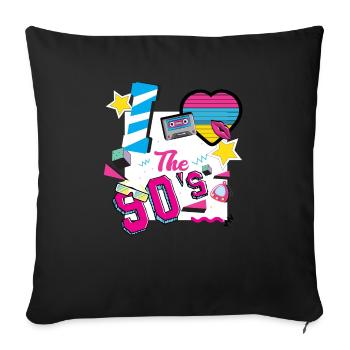 love 90 music love saying gift idea - Sofa pillowcase 17,3'' x 17,3'' (45 x 45 cm) - black - Front