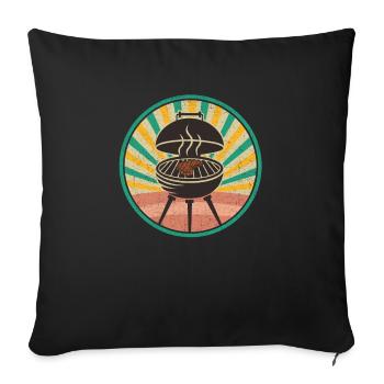 BBQ charcoal carnivore BBQ grill master - Sofa pillowcase 17,3'' x 17,3'' (45 x 45 cm) - black - Front