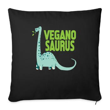 Vegano Saurus Vegan Dinosaurs Vegan Diet - Sofa pillowcase 17,3'' x 17,3'' (45 x 45 cm) - black - Front