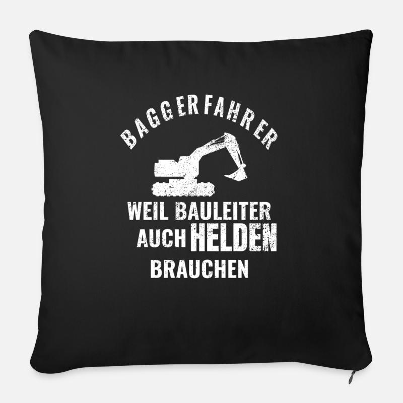 Baggerfahrer - Sofakissenbezug 45 x 45 cm - Schwarz