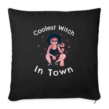 Coolest Witch in Town - Sofa pillowcase 17,3'' x 17,3'' (45 x 45 cm) - black - Front