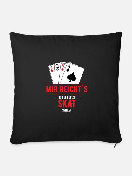Skat Geschenk | Skatkarten Skatspieler - Sofakissenbezug 45 x 45 cm - Schwarz