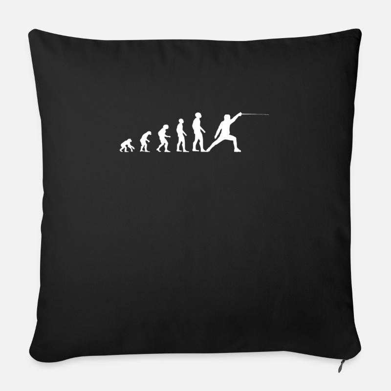 Evolution des Fechten Fechter Fechtsport Geschenk - Sofakissenbezug 45 x 45 cm - Schwarz