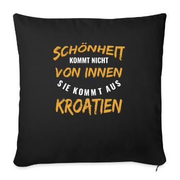 Schönheit aus Kroatien - Sofakissenbezug 45 x 45 cm - Schwarz - Vorne