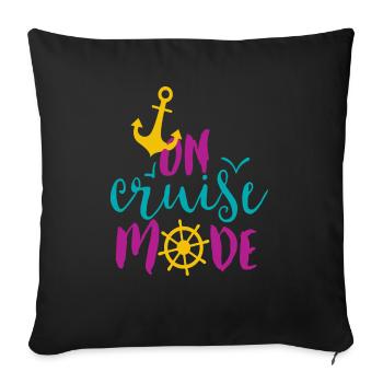 Mode croisière Grand Tshirt de vacances - Housse de coussin décorative 45 x 45 cm - noir - Devant