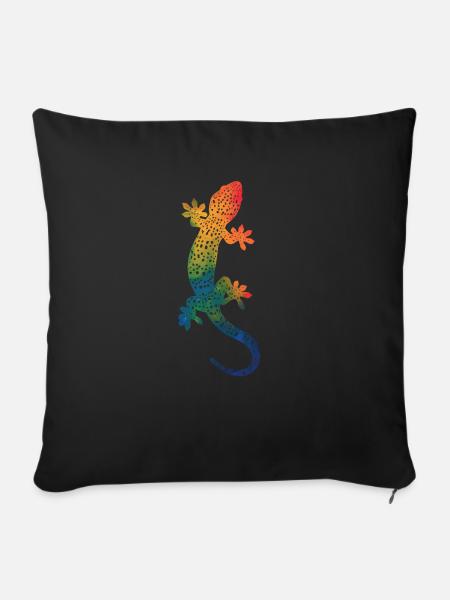 Geckos Pet Shirt Geschenkidee - Sofakissenbezug 45 x 45 cm - Schwarz
